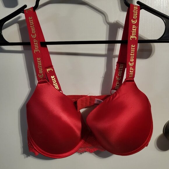 Juicy Couture Other - RED BLING JUICY COUTURE PUSH UP BRA SZ 38C